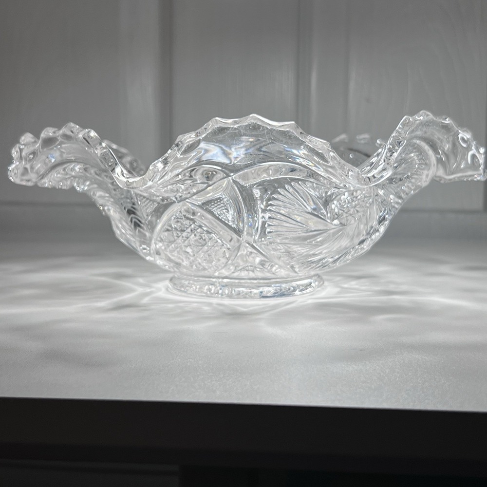 Antique Cambridge Glass Co. "Near-cut" Bowl Buzz Saw 1909 9"